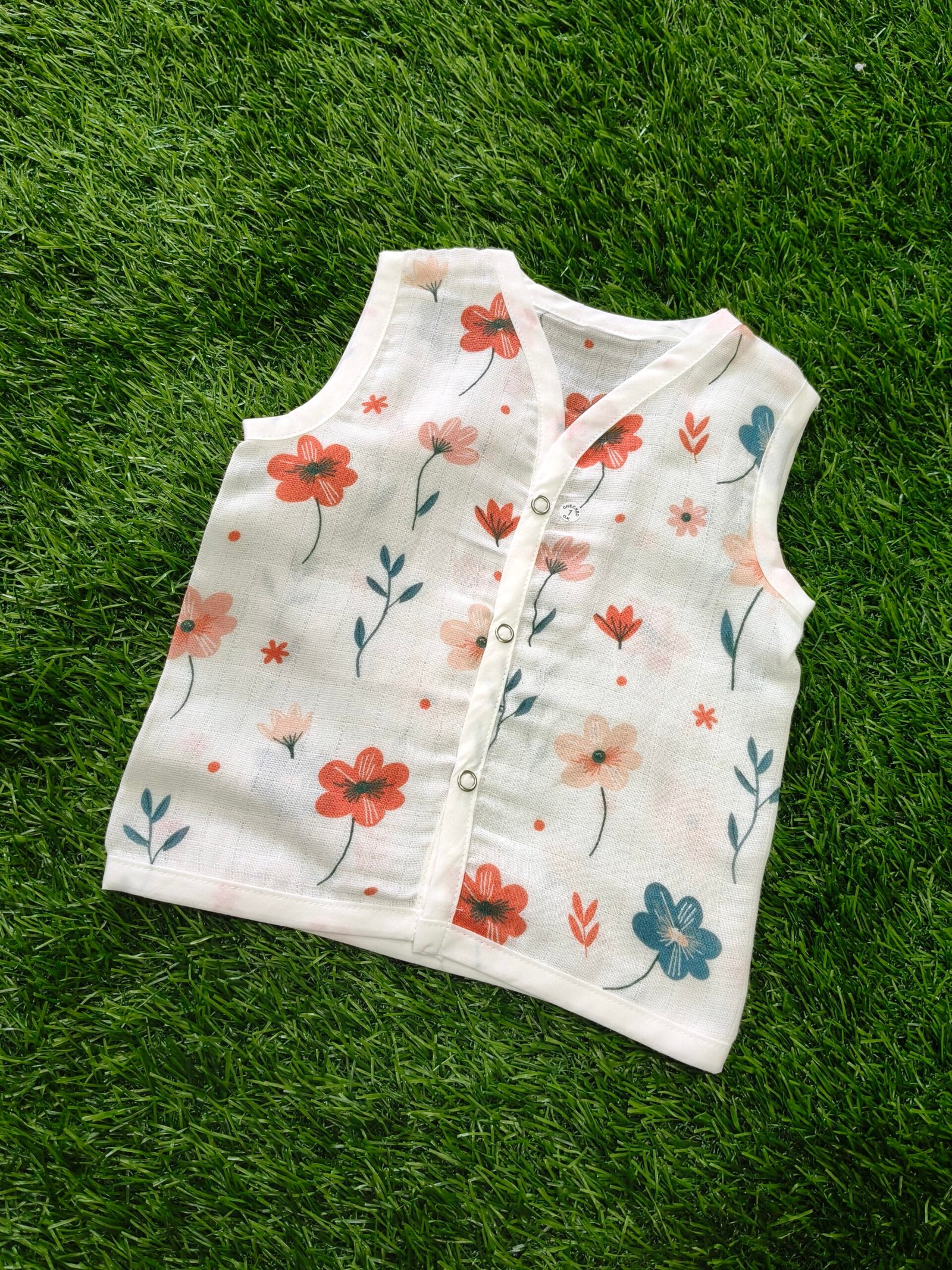 Floral Print Muslin Jabla - Image 1