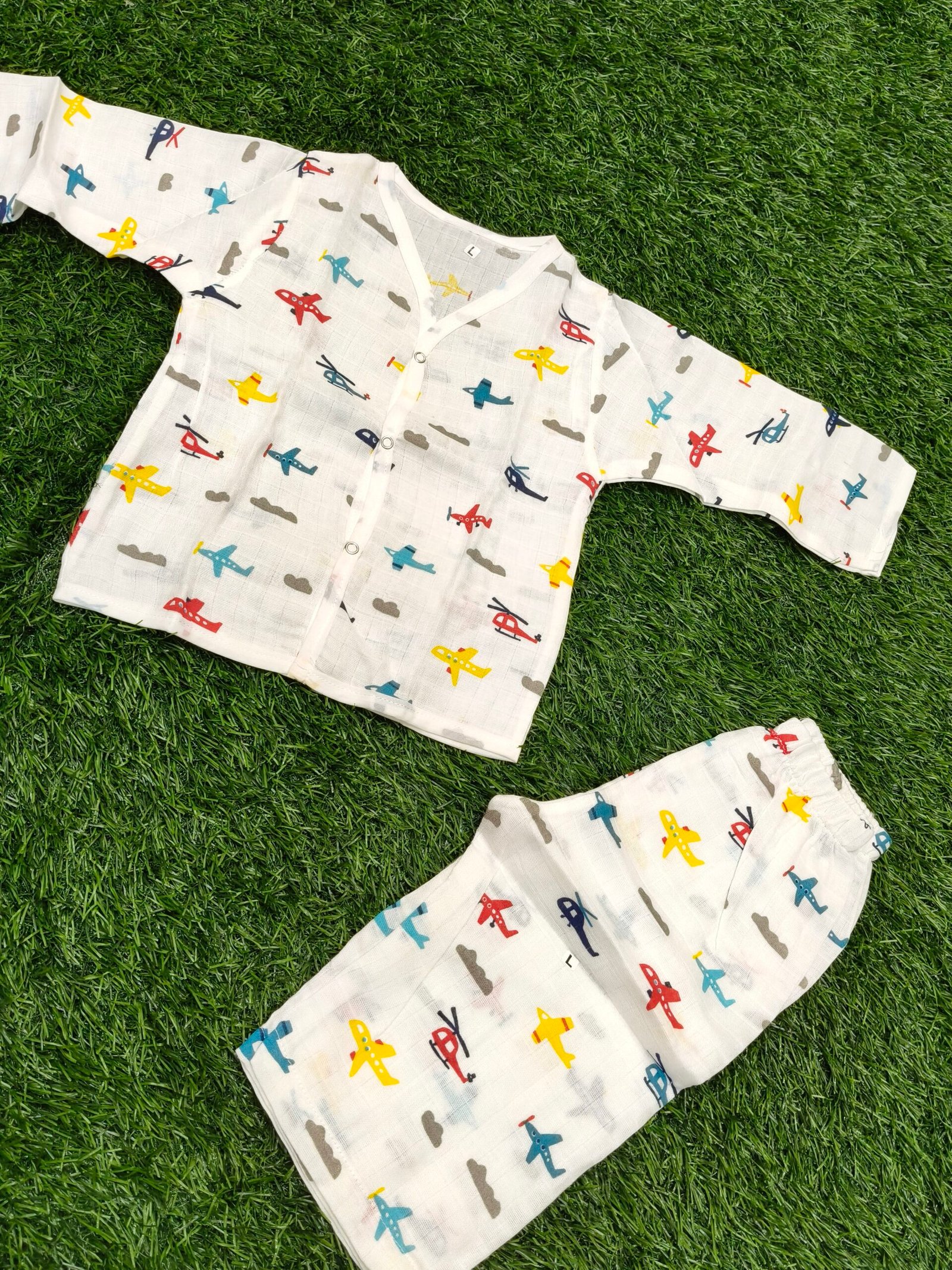 Aeroplane Muslin Pant Set - Image 1